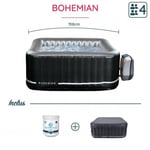 Spa gonflable carré Bohemian Netspa 4 places - Gris - 100 buses d'air - PVC