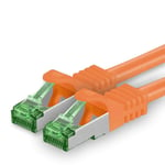 Câble réseau Cat.7 de 25 M, 1 câble de raccordement Cat7, câble Lan Ethernet RJ45 10 Gbit/s (toutes les vitesses Internet), orange, 25 mètres