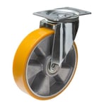 Swede-Wheel Industrihjul 200 mm med platta 135x110 mm, aluminium nav, PUR-bana