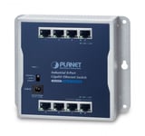 PLANET Industrial 8-Port Unmanaged Blue, Grey