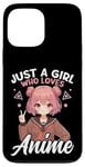 Coque pour iPhone 13 Pro Max Just a Girl Who Loves Anime Merch Afro-Américain Afro