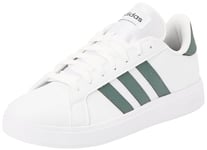 adidas Homme Grand Court Base 2.0 Shoes Basket, Cloud White/Legend Ivy/Semi Green Spark, 44 2/3 EU