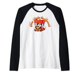 Halloween Red Panda Too Cute to Spook Cute Red Panda Pumpkin Raglan Baseball Tee