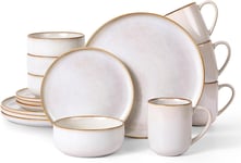 Dinner  Set  for  4 ,  16 - Piece  Reactive  Glaze  Kitchen  Dinnerware  Sets ,