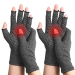 SUPERFA 2 Pairs Compression Arthritis Gloves for Women and Men, Arthritis Pain Relief, Carpal Tunnel Gloves For Rheumatoid and Osteoarthritis, Fingerless design for everyday work