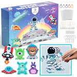 La Manuli Perles à Repasser Set 6000 Pièces Fusible Perles Bricolage Enfant Space Adventure, 5mm, avec Plaques de Perles à Repasser et Accessoires pour la Fabrication de Bijoux, Enfants DIY