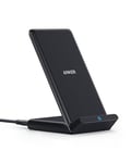 Anker PowerWave Stand - Chargeur sans fil rapide certifié Qi 10W pour Samsung Galaxy S9/8/7/+, compatible standard 5W iPhone XR/Xs Max/XS/X/8/8 Plus, Mate 20 Pro (chargeur mural non inclus)