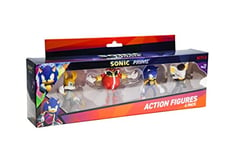 BANDAI Sonic Prime Action Figures 4 Pack Set 1 | 4 7.5cm Sonic The Hedgehog Articulated Figures Based On The Sonic Prime Netflix TV Show | Sonic Toys Make Great Gaming Merchandise For Adults And Kids