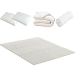 Pack Surmatelas + Protège matelas + Couette + Oreiller 140x190 cm - Olympe Literie