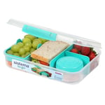 Boîte à bento Sistema TO GO Création - 1,48 L - Boîtes à repas pour l’école compartimentées avec pot à en-cas - Sans BPA - 1 unité - Vert menthe, Sarcelle