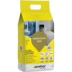 Joint carrelage hydrofugé décoratif, Gris Perlé, 5 kg, spécial intérieur et extérieur,Mortier, largeur 2 à 10mm, weberjoint star, weber