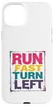 iPhone 15 Plus Run Fast Turn Left - Funny Track Runner Motivational Fitness Case