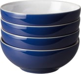 Denby - Elements Dark Blue Cereal Bowls Set of 4 - Dishwasher Microwave Safe Cr