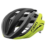 Giro Aether Spherical Casque pour Hommes, Fade Noire Matte/Highlight Yellow, L