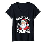 Womens Funny Santa Claus Is Coming – That's What She Said Design V-Neck T-Shirt