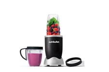 nutribullet Original 600, Blender Électrique, Hachoir, Blender pour Smoothie, Hachoir Blender Multifonction, Puissance 600 Watts, tasses de 700ml et 500ml, noir, NB606B