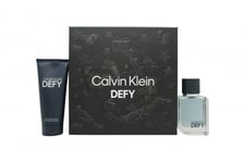 CALVIN KLEIN DEFY GIFT SET 50ML EDT + 100ML SHOWER GEL - MEN'S FOR HIM. NEW