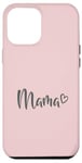 Coque pour iPhone 15 Pro Max Gris bébé rose cœur maman