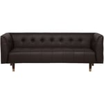 Canapé Fixe 3 Places Style Chesterfield en Cuir Marron Capitonné Design Tendance et Confort pour Salon Vintage Beliani