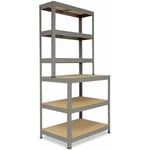 Shelfplaza - pro 190x100x60 cm Ètagère rangement établi gris / 166kg capacité charge / etagere atelier charge lourde avec 6 niveaux / table etagere