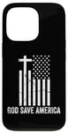 iPhone 13 Pro God Save America Sign,God American Flag Jesus Save America Case