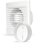 DOSPEL Ventilateur de salle de bains 120mm avec capteur d'humidité et minuterie, Blanc - Extracteur mural silencieux et efficace