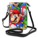 Mario Brothers Jeu léger Petits Sacs à bandoulière en Cuir Sacs à Main pour téléphone Portable Pochette de Voyage Sac à bandoulière Portefeuille pour Femmes