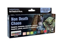 Vallejo Game Color Set - Non Dead Choas,Black/Purple/Red/Silver/White/Yellow,17 ml (Pack of 8)