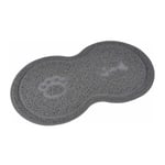 Paris Prix - Tapis Repas pour Chien & Chat 'Double' 46cm Gris