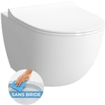 Sento wc sans bride SmoothFlush + Abattant avec frein de chute, Blanc (7848-003-6147) - Vitra