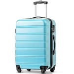 Merax Valise à roulettes ABS Rigide Bagage léger Bagage à Main Extensible 4 roulettes Serrure à Combinaison XL 74,5 x 50,5 x 31,5 cm Bleu Clair, Bleu Clair, XL, Mallette Rigide