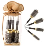 Head Jog - Gold Thermal Ceramic Radial Round Brush Set 4pcs