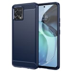 Motorola Moto G72 4G - gummiskal Borstad design Blå