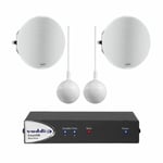 VADDIO USB Audio Bundle | Speakers  Amplifier & 2x Ceiling mics | White