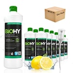 BiOHY Nettoyant de sol pour robot aspirateur laveur (12 x 1l Bouteille) + Distributeur | concentré pour tous les robots d'essuyage et d'aspiration (Wischroboter)