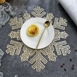 1PC Christmas Snowflakes PVC Placemat Nordic Western Food Mat Insulation Waterproof Anti-slip Table Mats Gold Silver Placemats