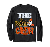 Funny Halloween The Boo Crew Spooky Scary Pumpkin Design Long Sleeve T-Shirt