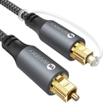 Optical Cable for Soundbar to TV, Optical Cable, 1.8M / 6FT Braided