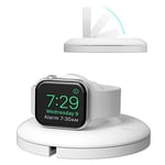 PZOZ Charging Stand for SE Apple Watch Series 8/7/6/5,iWatch Series 4/3/2/1 Smartwatch Desk Charger Storage Dock With Night Stand Mode i Watch Accessories (Not included Apple Watch Charger)(White)