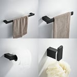 Kelelife Ensemble d'accessoires de salle de bain 4 pièces comprenant une barre de serviette de 61 cm, un porte-serviette, un crochet pour peignoir, un support pour rouleau de papier