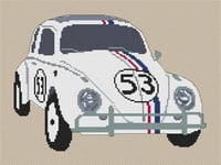 Herbie Volkswagen Beetle Cross Stitch Kit