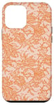 Coque pour iPhone 12 mini Dentelle orange vintage avec fleurs