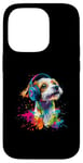 iPhone 14 Pro Artistic Colorful Jack Russell Terrier Headphones Dog Jacky Case