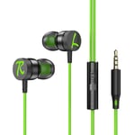 OLAF 3.5mm Plug Écouteurs Filaire Casque Mains Libres Sport Écouteur Avec Câble Écouteurs Filaire Casque Pour Samsung Xiaomi Huawei-Vert-A801