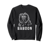 Vintage Baboon Lover Scary Baboon Monkey Face Sweatshirt