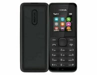 New Nokia 105 SIM Free Unlocked Mobile Phone  BLACK- WITH 1YEAR WARRANTY