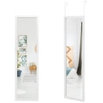 FANTASK Miroir Pleine Longueur 33 x 120 cm, 2 en 1, Miroir Mural et Miroir de Porte, Miroir Suspendu pour Garde-Robe, Chambre à Coucher, Salon (Blanc)