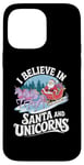 iPhone 14 Pro Max I believe in Santa and unicorns funny Santa xmas pajamas Case