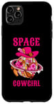 Coque pour iPhone 11 Pro Max Disco Ball Space Cowgirl Western Retro Rose Vache Dancing