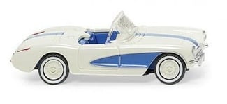 Wiking 081905 - 1/87 Chevrolet Corvette - Perle Blanche/Ciel Bleu - Neuf